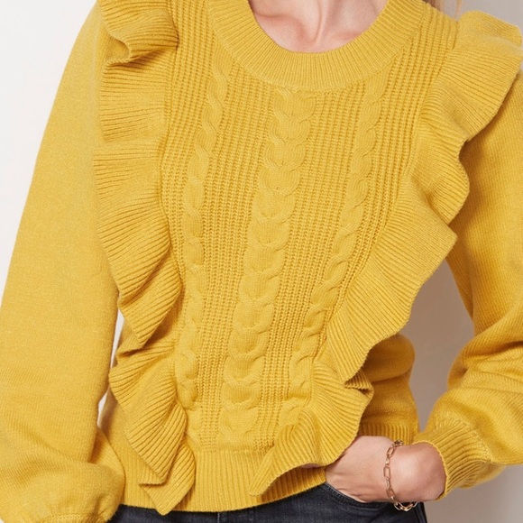 dRA Los Angeles Yellow Ruffle Chic Sweater - Picture 2 of 6